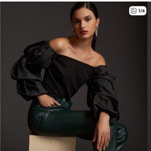 Anthropologie Sunday in Brooklyn Black Off-Shoulder Blouse